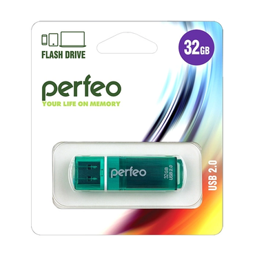 Память USB 2.0 32 GB Perfeo C 13  зеленый